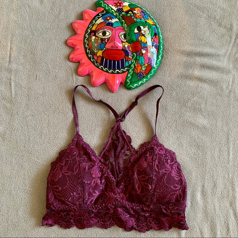 Hot Kiss Bralette - Purple Lace - Size Medium